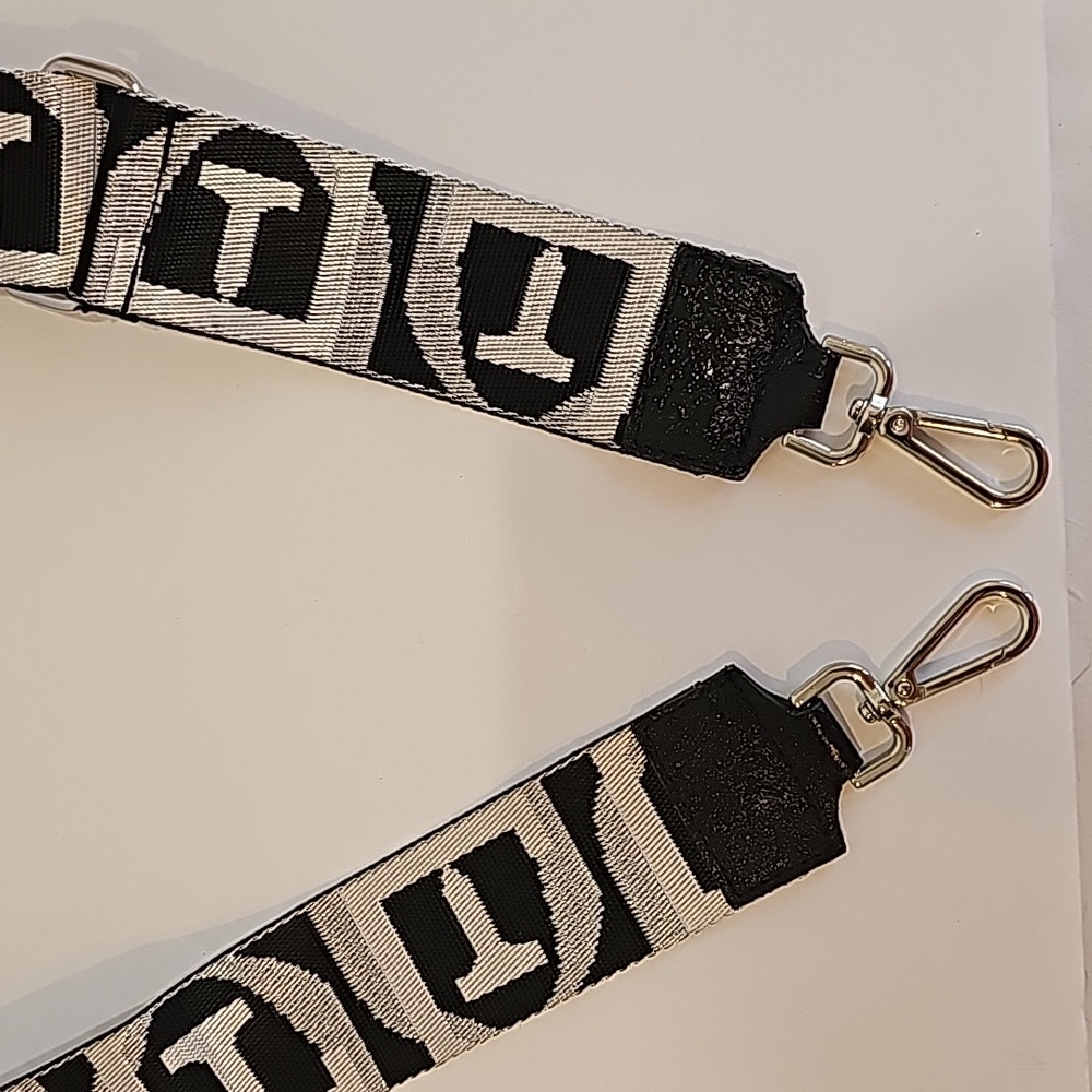 Jacquard Adjustable Shoulder Strap Bag Accessories Black Grey - Picture 3 of 8